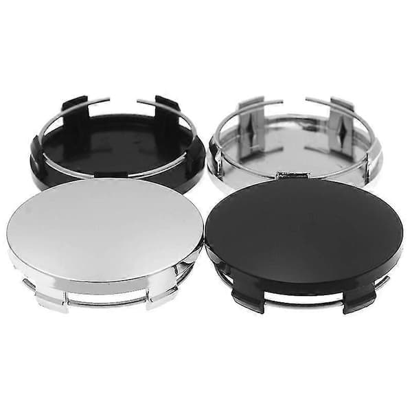 4 stk./sæt Blank 60 mm Hjulkapsel Navkapsler Dæk Fælg Navkapsel Dæksler Til Universal Modificeret Hjulnav Dæksel Fælg Centerkapsler Dæksel Eftermontering Sort Udgave