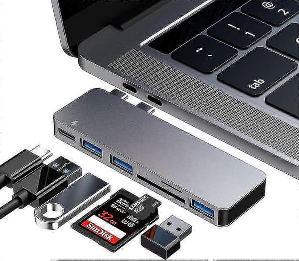 Usb C Hub Adapter til Macbook Pro/air 2020 2019 2018, 6 I 1 Usb-c Tilbehør - JA
