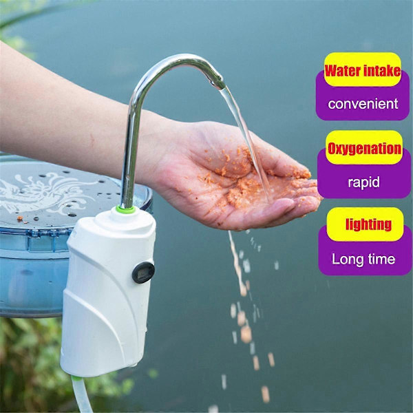 3-i-1 Utomhusfiske Syretillförsel Luftpump USB Intelligent Sensor Vatten Syrepump Bärbar Smart