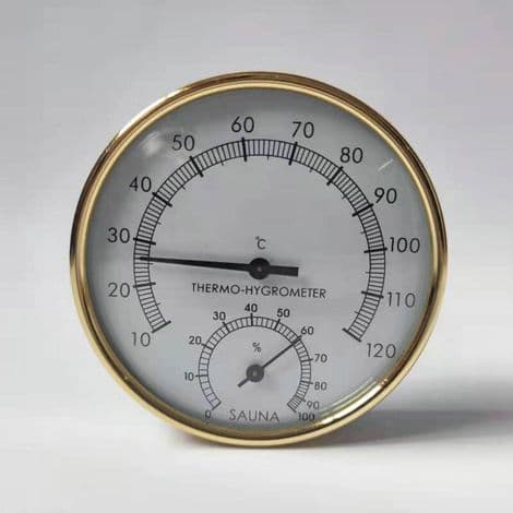 Väggmonterad termo-hygrometer för inomhuspooler, bad, badrum och bastur