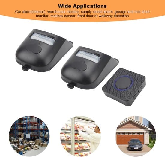 Wireless Driveway Alarm - Motion Detector Set - Extra Security - Solar Powered - 300 Meter Range - Black