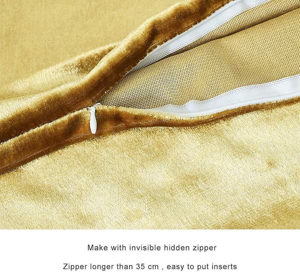 2-pack guld sammet prydnadskuddfodral, 18x18 kuddar 2024THO