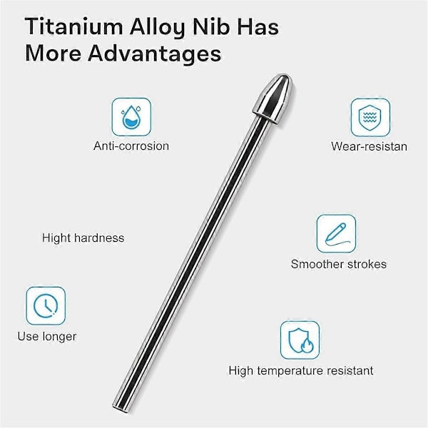 Udskiftning Marker Stylus Pen Spidser til Remarkable 2 Tablet - Holdbar Titanium Alloy Metal Spids/Nibs (2 stk)