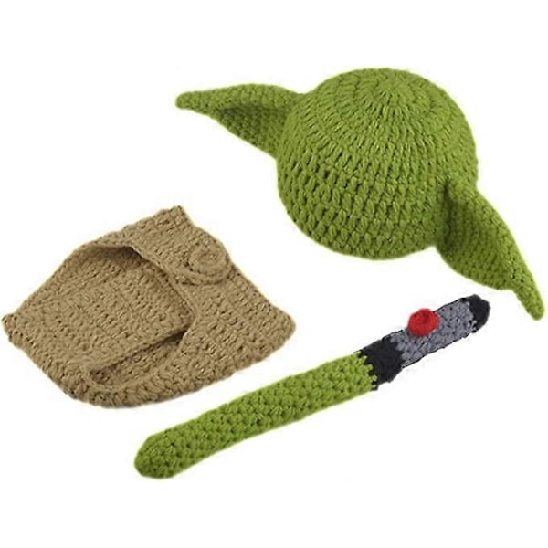 Baby Kostume Sæt Tegneserie Hæklet Strikket Tøj Nyfødt Blød Blebetræk Outfits Håndlavet