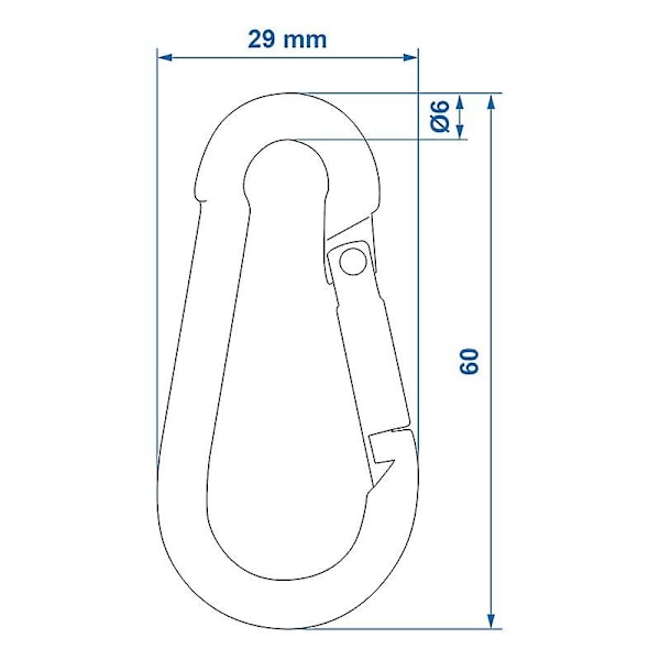 Karbinhake metall 6x60mm