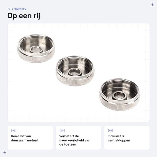 Ventilhette - 3 deler - Trompetventilhette - Metall - Sølv - Forbedret presisjon - Trompetknapper