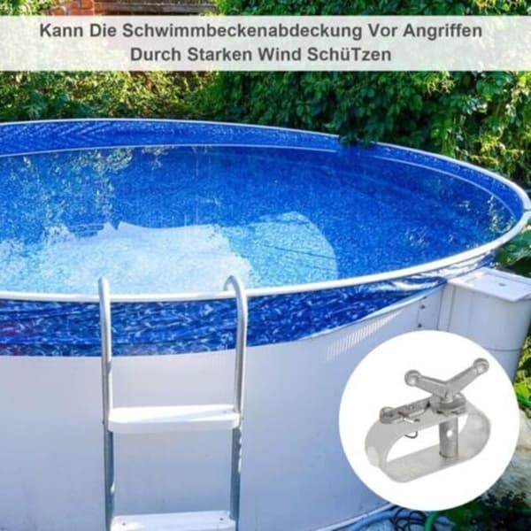 Sæt med 2 rebspændere til pool, vinterovertræk til pool, rebspændere i aluminiumslegering, vintertilbehør