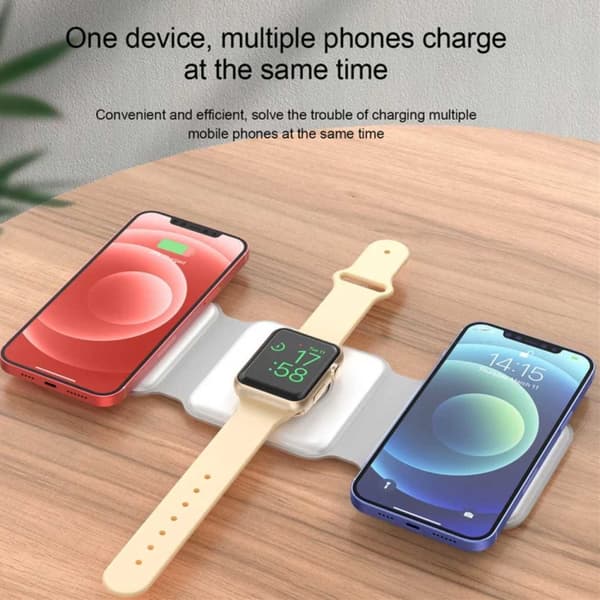 Foldable Wireless Mobile Charger 3-in-1 Magsafe Compatible White
