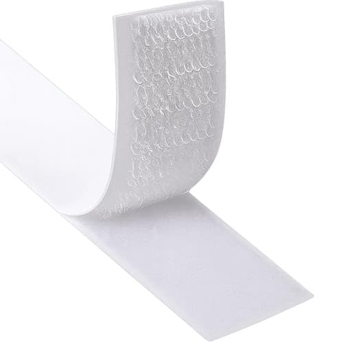 Klippbart selvklebende borrelås, hvit 2,5 cm x 5 m