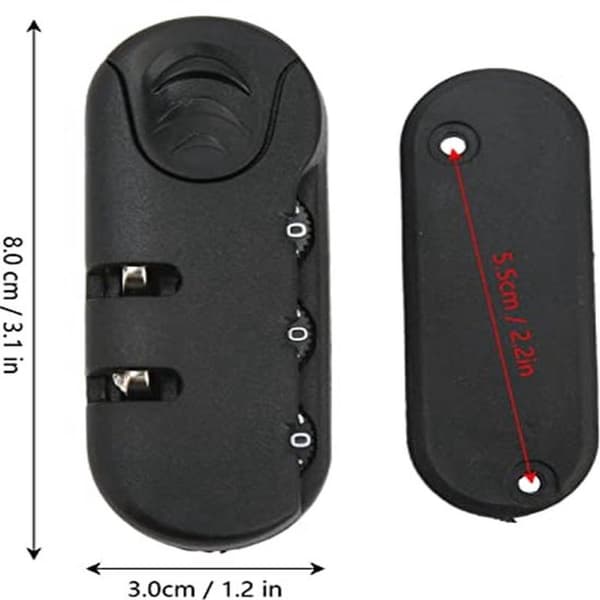 Suitcase Lock Luggage Password Lock Replacement Luggage Lock for Suitcase Pull Handle, 3-Digit Combination Lock Suitcase Security Lock Suitcase