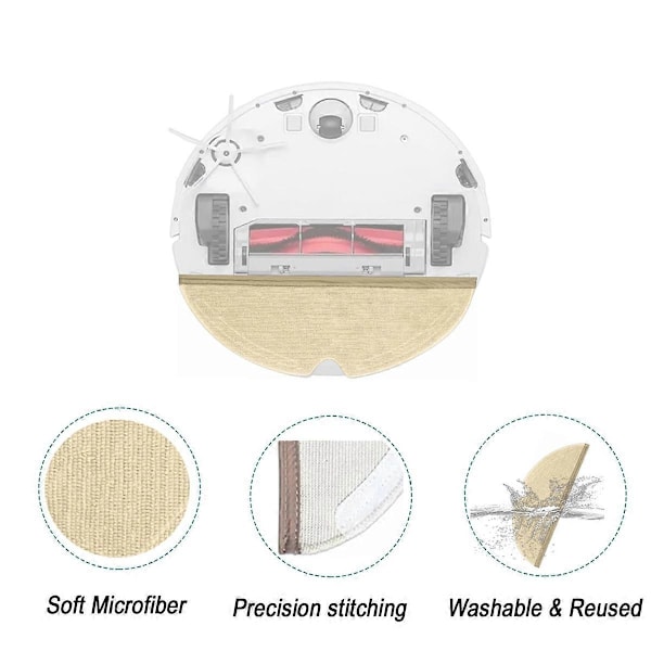 10 st Moppdynor för Roborock Q5 Pro/Q8 Max/Q8 Max+/Q7/Q7+/Q7 Max/Q7 MAX+/S5/S50/S51/S55/S5 MAX Robot V