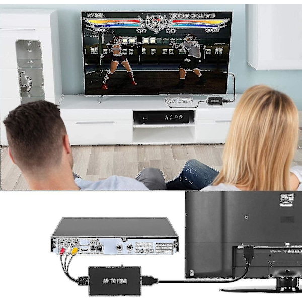 RCA till HDMI-omvandlare, komposit till HDMI-adapter stödjer 1080p