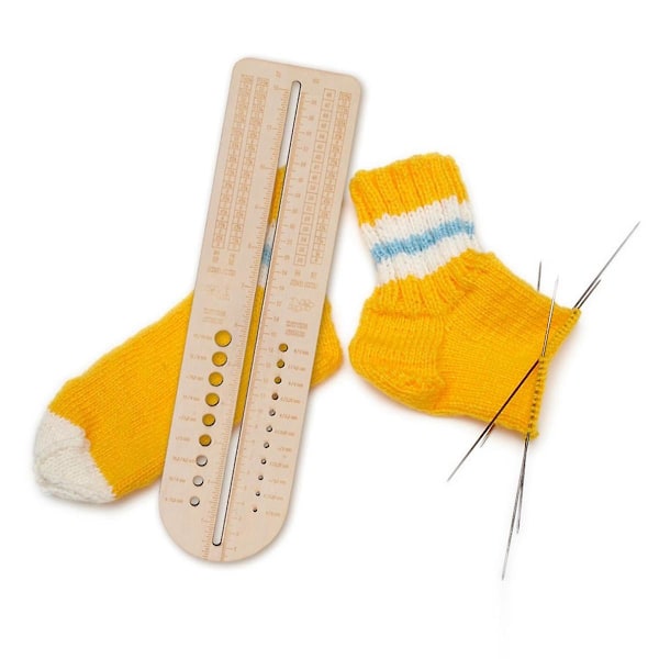 Sockblockers i trä för stickning, stickmått, virkmått, storleksmätare, vävverktyg, sticka M 2025:e