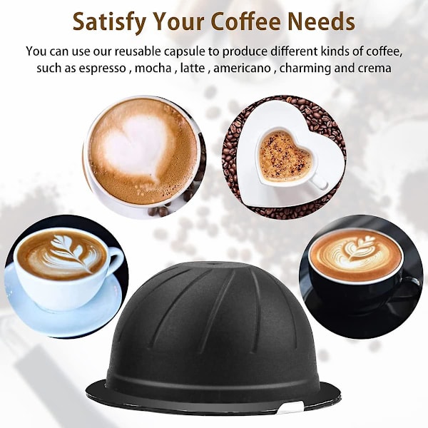 5PCS Återanvändbara Kaffe Kapsel Pods 230ml Påfyllningsbara Vertuo Kaffe Kapsel Kaffe Kapsel Kopp