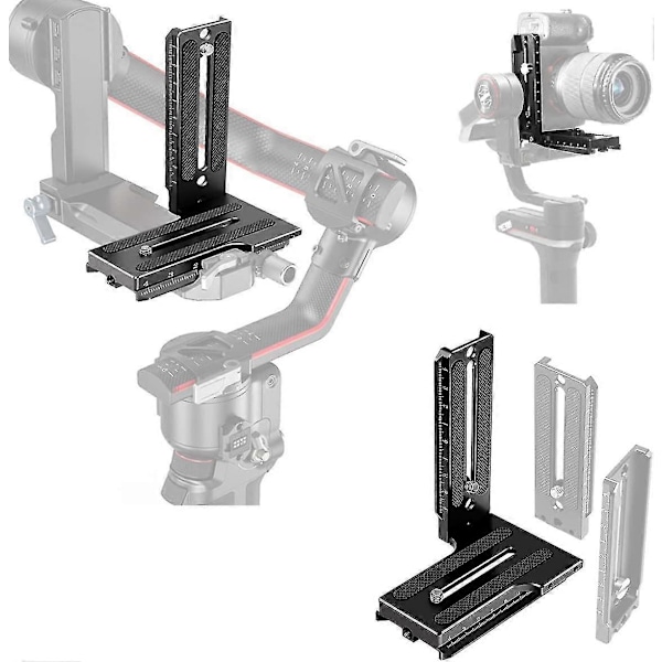 Aluminium L-fäste Vertikal Horisontell Snabbkopplingsplatta för Dji Ronin Rs2 Sc2 Zhiyun Weebill-s Gimbal Stabilisator Stativ Monopod och SLR