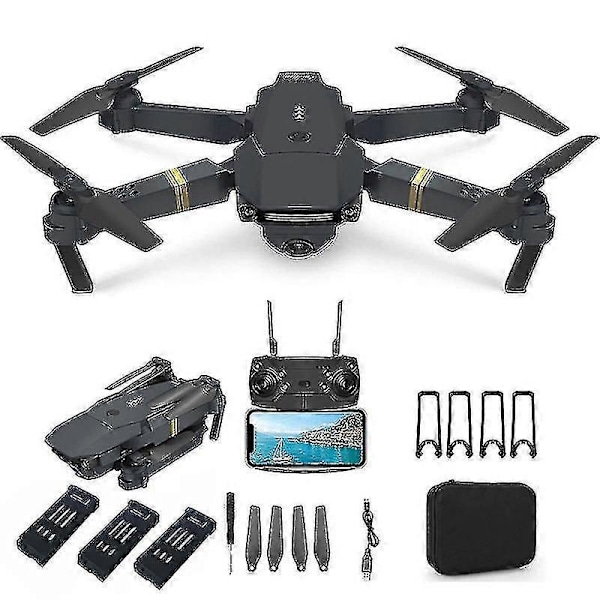4k Drone E58 Taitettava Kauko-ohjattava Nelikopteri Teräväpiirtokameralla Wifi Live Video, 4k Kolmen Sähköisen Paketti