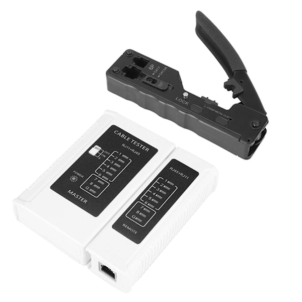 Cat5 Cat6a Cat7 Modulær Krimpverktøy Med Rj45 Rj12 Rj11 Nettverkskabel Tester Verktøysett