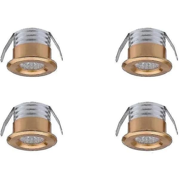 4 minisyvennettyä LED-kohdevalaisinta, 3W, lämmin valkoinen kulta