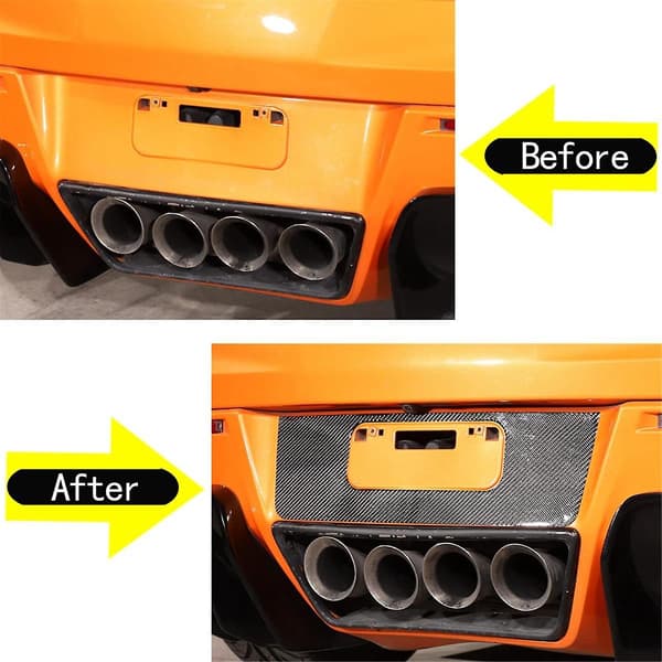 Til C7 2014-2019 Blød Kulfiber Bil Nummerplade Ramme Dæk Trim Sticker Tilbehør
