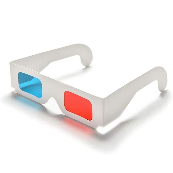 3D-lasit, 10 paria punaisia ja sinisiä paperisia stereolinssejä anaglyfipaperi 3D-laseille