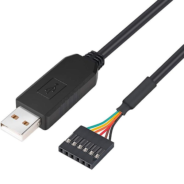 USB til TTL Seriell 5V Adapterkabel 6 Pin 2,54 mm Pitch Hunn Sokkel Header UART IC FT232RL Chip 8