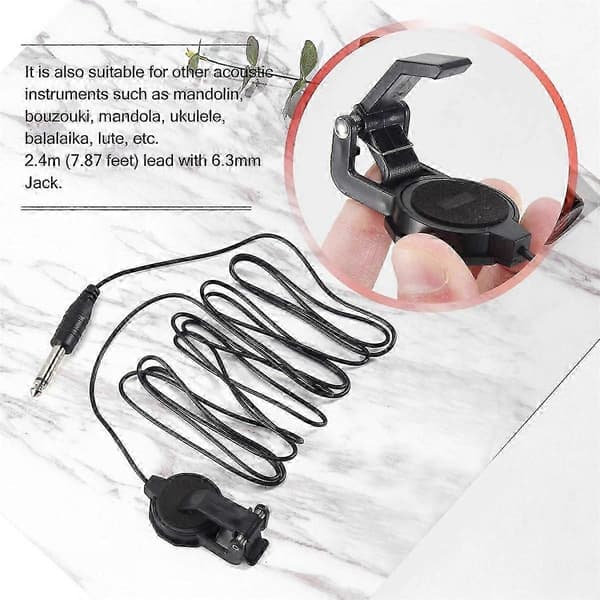 Clip-on Mikrofon för Akustisk Gitarr Mandolin Bouzouki Violin Banjo Ukulele Luta