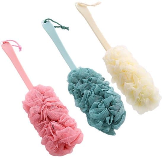 3-piece long handle shower brush and shower set