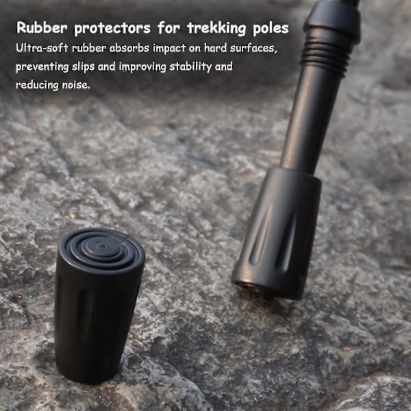 8 stk. Nordic Walking Stick Spidsdæksler Gummi Polfodbeskytter Til Vandrestave Asfalt Grus Bjerge Vandreture