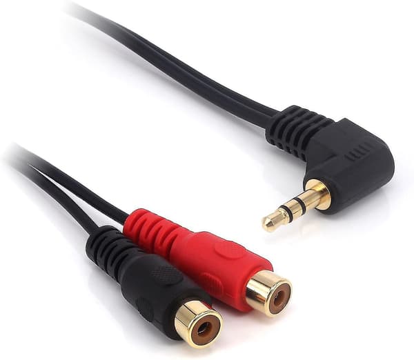 RCA Jack Adapterkabel, gullbelagt 90 grader