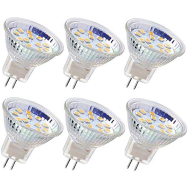 6 st Mr11 LED-lampor Gu4 Spotlight-lampor 3w 18leds Halogenlampor 20w motsvarande Ej dimbar 12v Ac/dc LED-lampor för hemlandskapsspårbelysning (varm
