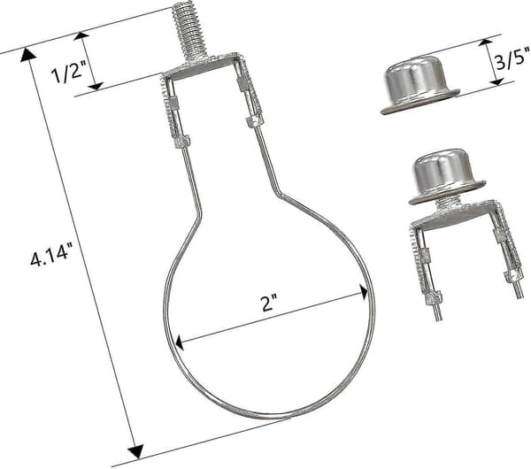 2 kpl Lampunvarjostimen harpunpidike-sovitinsarja (hopea) Xxf