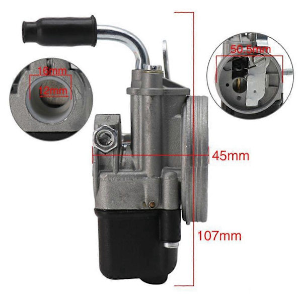 Karburator til Piaggio Ciao PX FL Vespa Knallert Pocket SHA 12/12 Dellorto Karburator