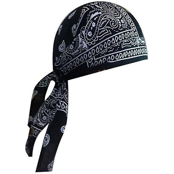 Unisex Bomulds Paisley Bandana Hovedbeklædning Justerbar Durag Hat Hætte