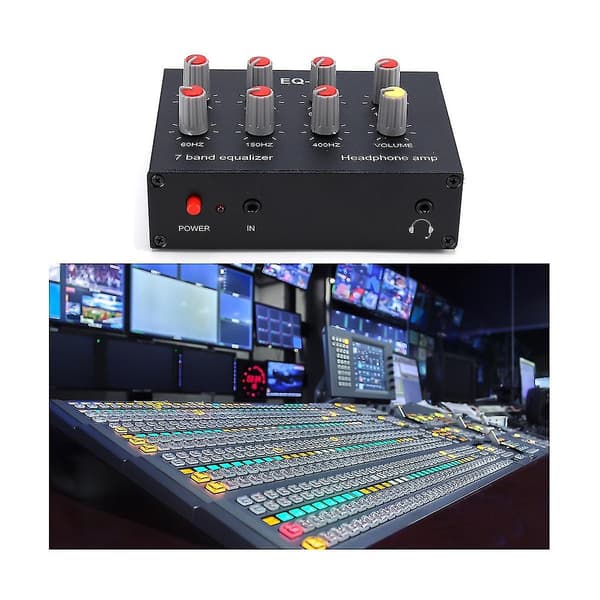 EQ-7 Biljud Headset Förstärkare 7-Band EQ Equalizer 2 Kanal Digital Ljud Equalizer