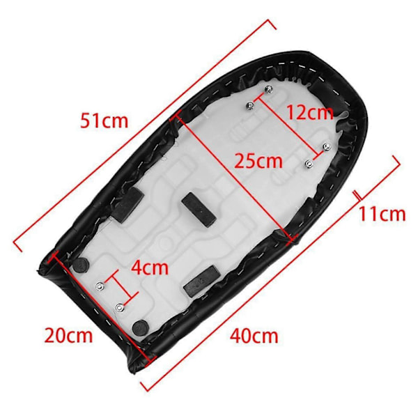 Slitesterkt motorsykkelsete, flatt Brat-sete, sal for Cafe Racer Universal