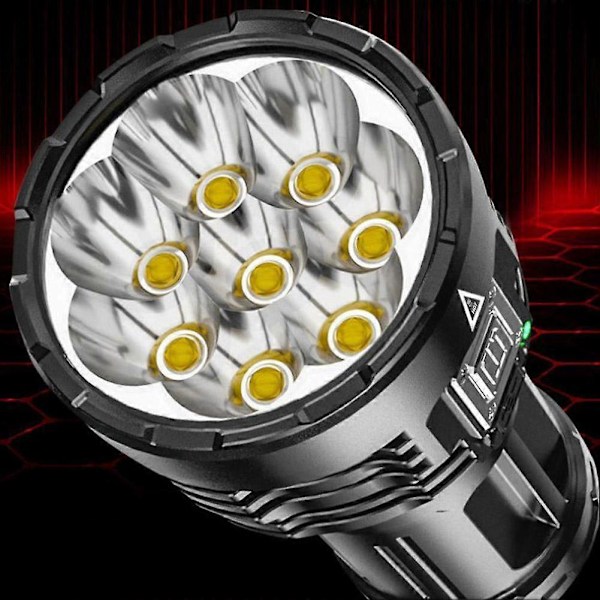 Superstark 12000000LM Ficklampa 8 LED USB Uppladdningsbar Taktisk