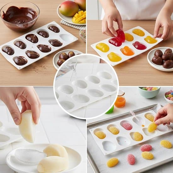 Silikonformer, kake sjokolade is 3D mango fruktformet 10 hull for is, kaker, sjokolade - Hvit