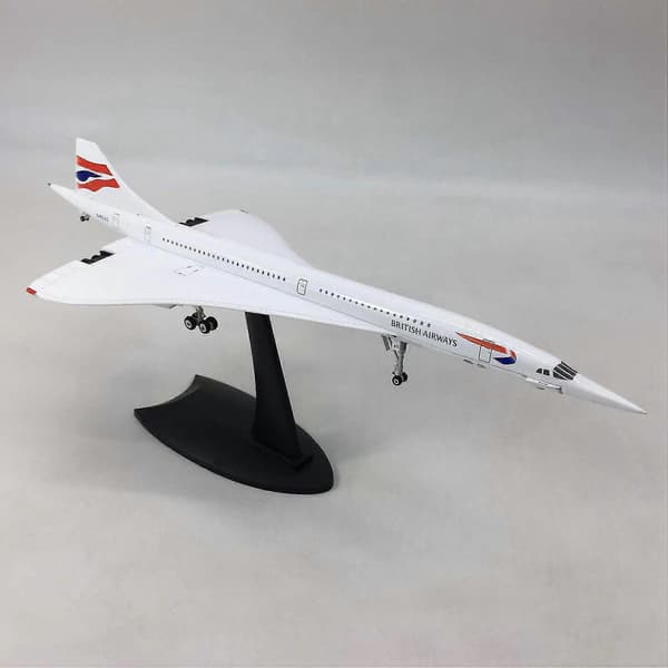 1/200 Concorde Supersonic Passasjerfly Air British Airways Modell for Statisk Visning Samling