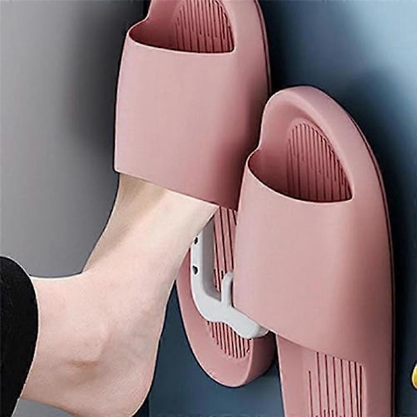 4 STK Vægmonteret Skohylde, Slippers Holder Slippers Organizer Selvklæbende Skohylde til Dør Clos