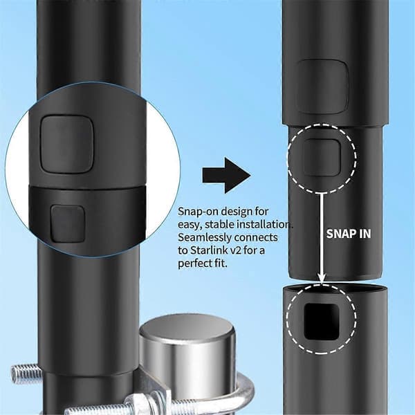 Stångfäste, Röradapter Legeringsfäste Kit för Starlink Diskantenn Mast Stång Satellitmast