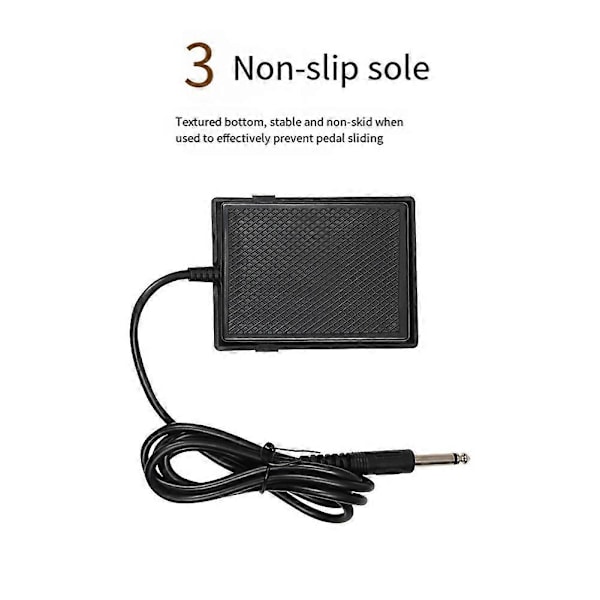 Universal Sustainpedal för musikinstrument, Svart ABS-material, Universella tillbehör för akustisk gitarr & bas