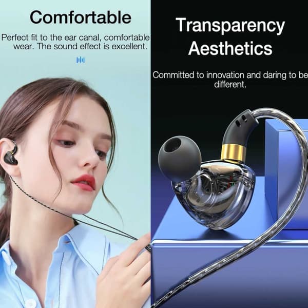 Kablede USB-C In-Ear Høretelefoner HiFi Bas med DAC Sort