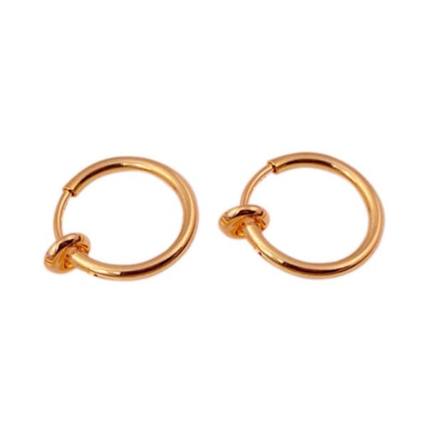 2-pack Rose Gold Fake Piercing Ear Lip Nose Ring Septum Lip Ring