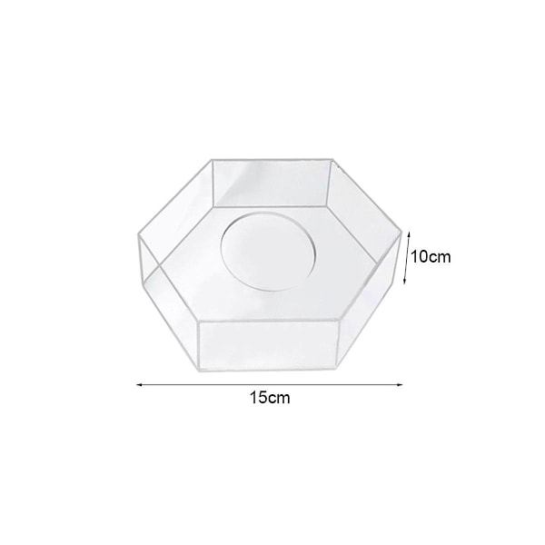 Akryl Kakdisplaybräda Hexagon Kakfat DIY Kakfyllningsbar Bräda Bas Klar Kakställ Deko