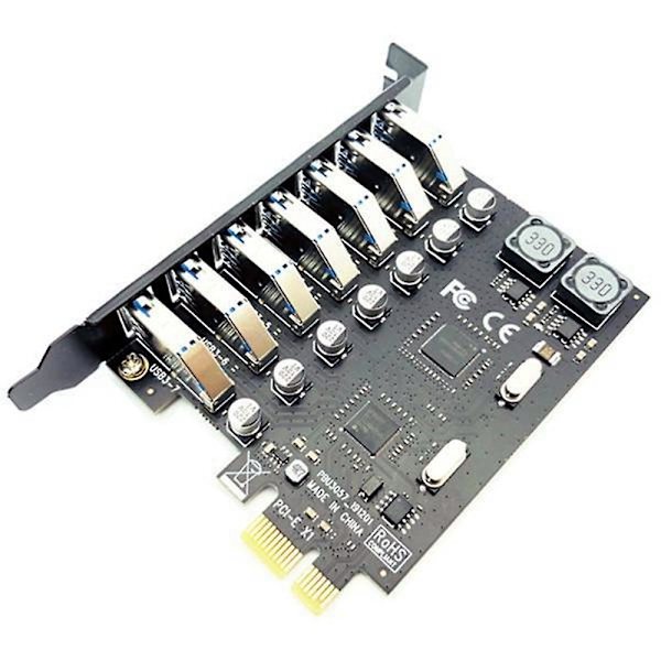 USB 3.0 PCI Express Adapter PCI E til 7 Ports USB 3 Udvidelsesadapterkort USB3 PCIe PCI-E X1 Controller Konverter (VIA)