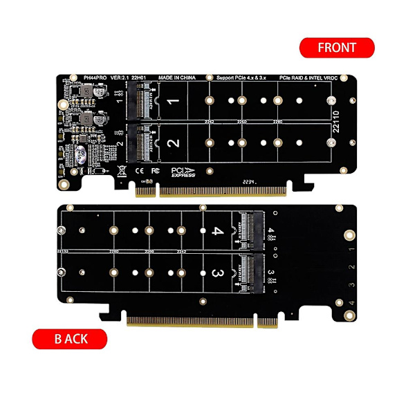 PCI-E 16X - M.2 M-avaimeen NVME x4 laajennuskortti kaksisuuntainen Mini PCIE X16