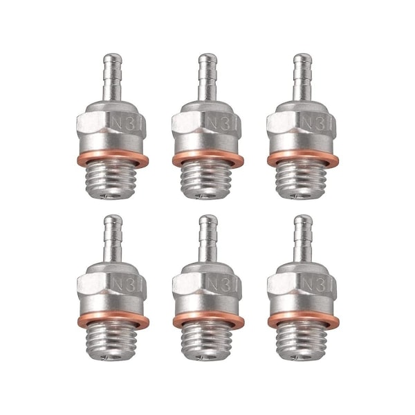 6 st Glödstift N3 Hot Spark Nitro Motordelar Ersätter OS 8 för 1/8 1/10 RC Bil Lastbil