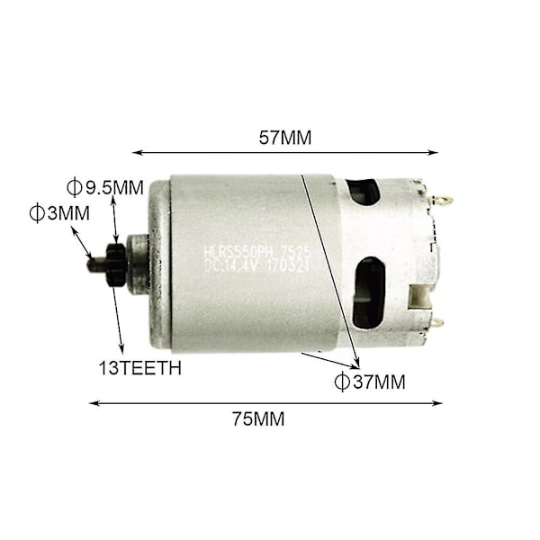 14.4v/13 Tands Motor Udskiftning af Motor til Gsr14.4-2-li Psr 14,4 Li-2 Psr14.4li-2 Psr1440li-2 Gsr 14,d