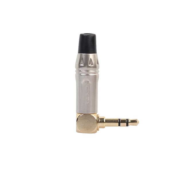 Ny sinklegering L-formet vri 3.5mm stereo headset loddeplugg