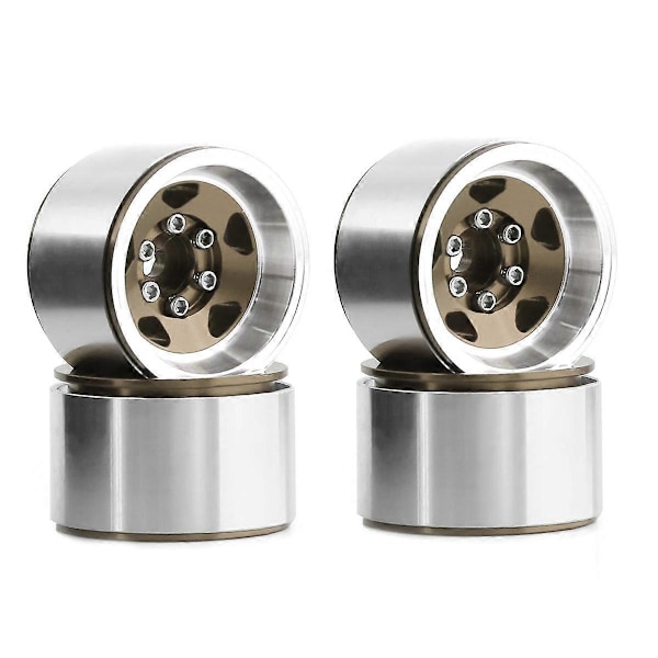 4 stk. 1.0 Tommer Aluminium Legering Beadlock Fælghjul til RC Crawler Bil Axial SCX24 1/18 TRX4M Hjul